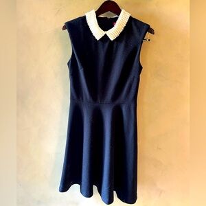 Betsy Johnson size 6 black dress with pearl collar. For Interviews or parties!